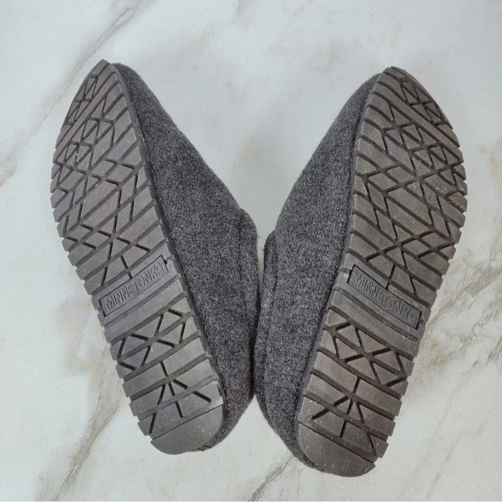 Minnetonka Men's Corbin Slides Slippers, Grey, Sz 12